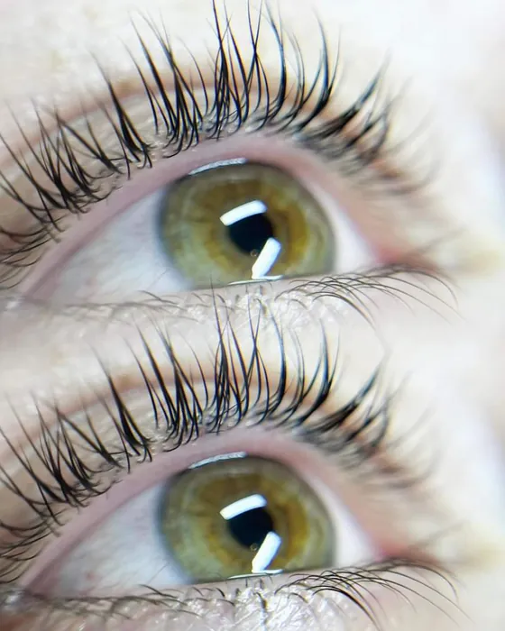 Natuurlijke wimpers na een lash lift